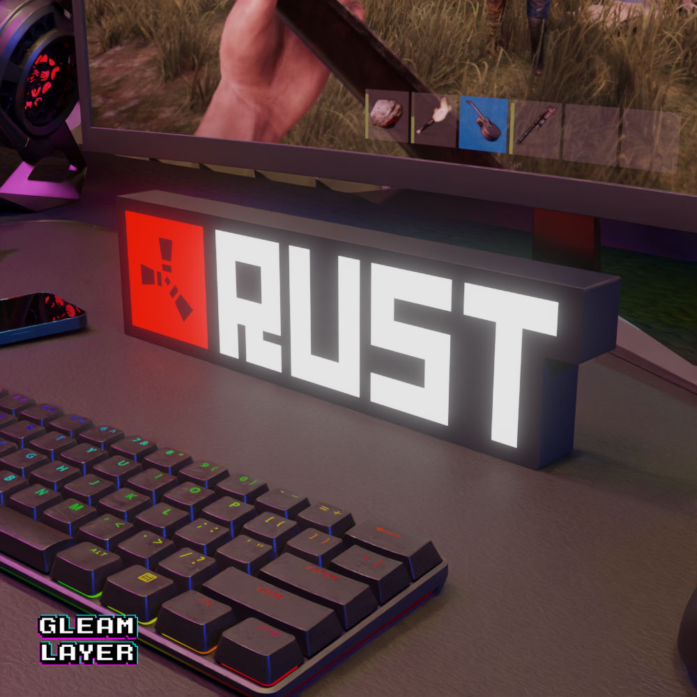 RUST Placa Gaming Iluminada