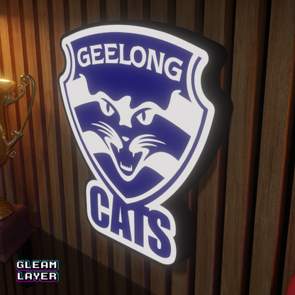Geelong Cats AFL Logo LED RGB Wall Display Light Sign