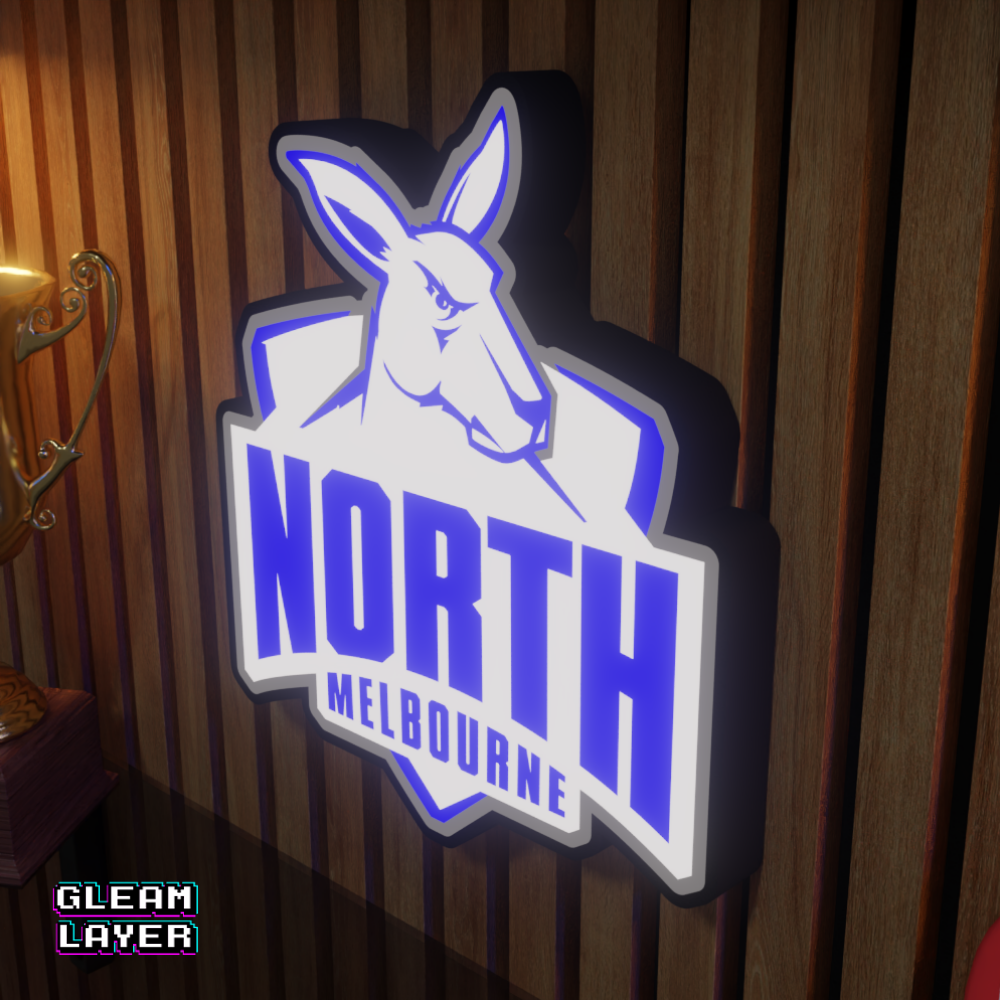 North Melbourne Kangaroos AFL Logo LED RGB Wall Display Light Sign