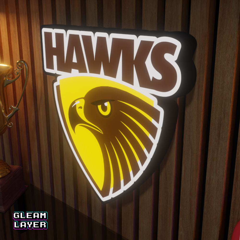 Hawthorn Hawks AFL Logo LED RGB Wall Display Light Sign