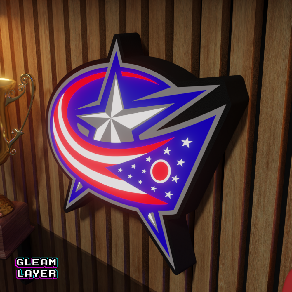 Columbus Blue Jackets Led Light Box NHL Sports Bar Light Display Wall Sign