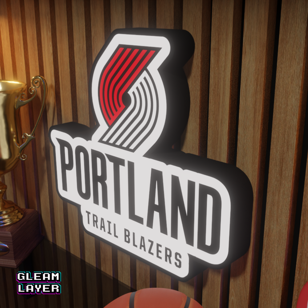 Portland Trail Blazers Led Light Box NBA Sports Bar Light Display Wall Sign