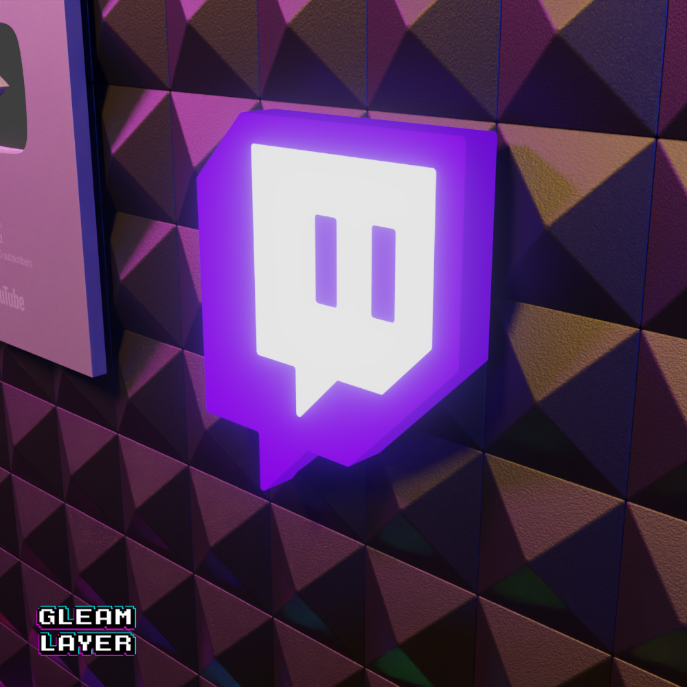 Twitch Placa Gaming Iluminada