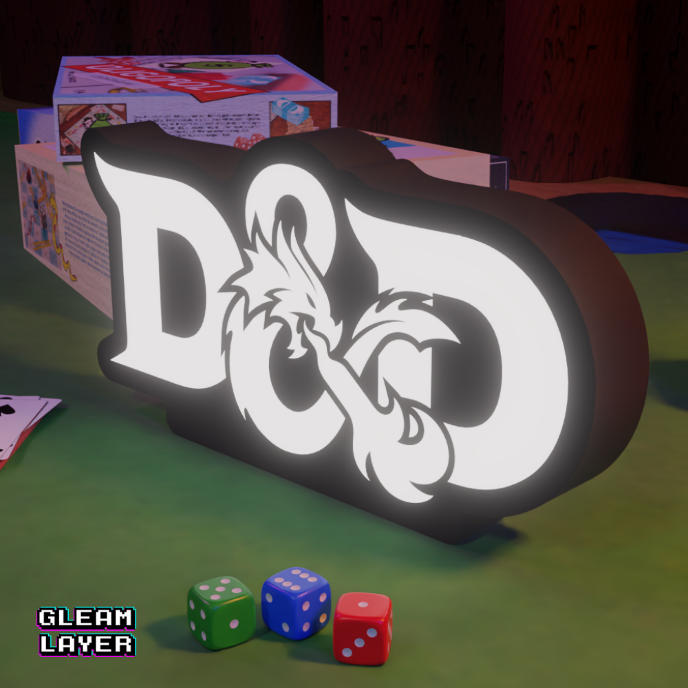 Dungeons & Dragons Brettspiel LED-Licht RGB-Schild
