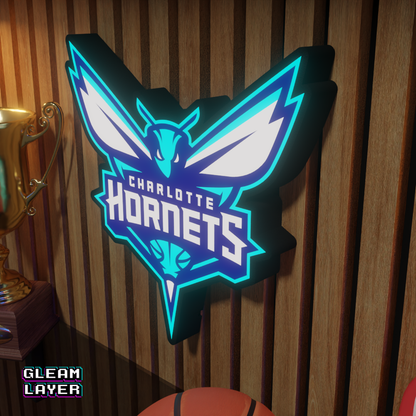 Charlotte Hornets Led Light Box NBA Sports Bar Light Display Wall Sign