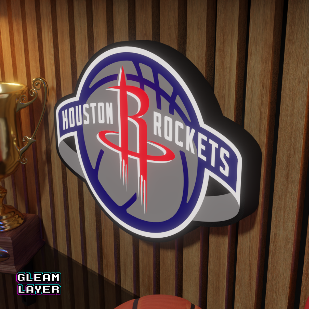 Houston Rockets Led Light Box NBA Sports Bar Light Display Wall Sign