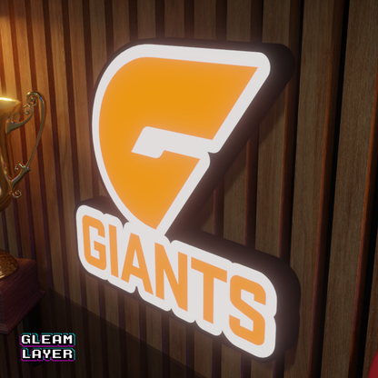 Greater Western Sydney GWS Giants AFL Logo LED RGB Wall Display Light Sign