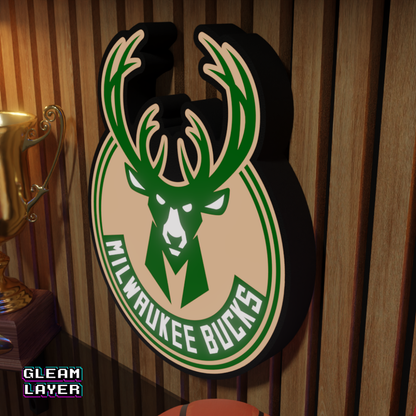 Milwaukee Bucks Led Light Box NBA Sports Bar Light Display Wall Sign