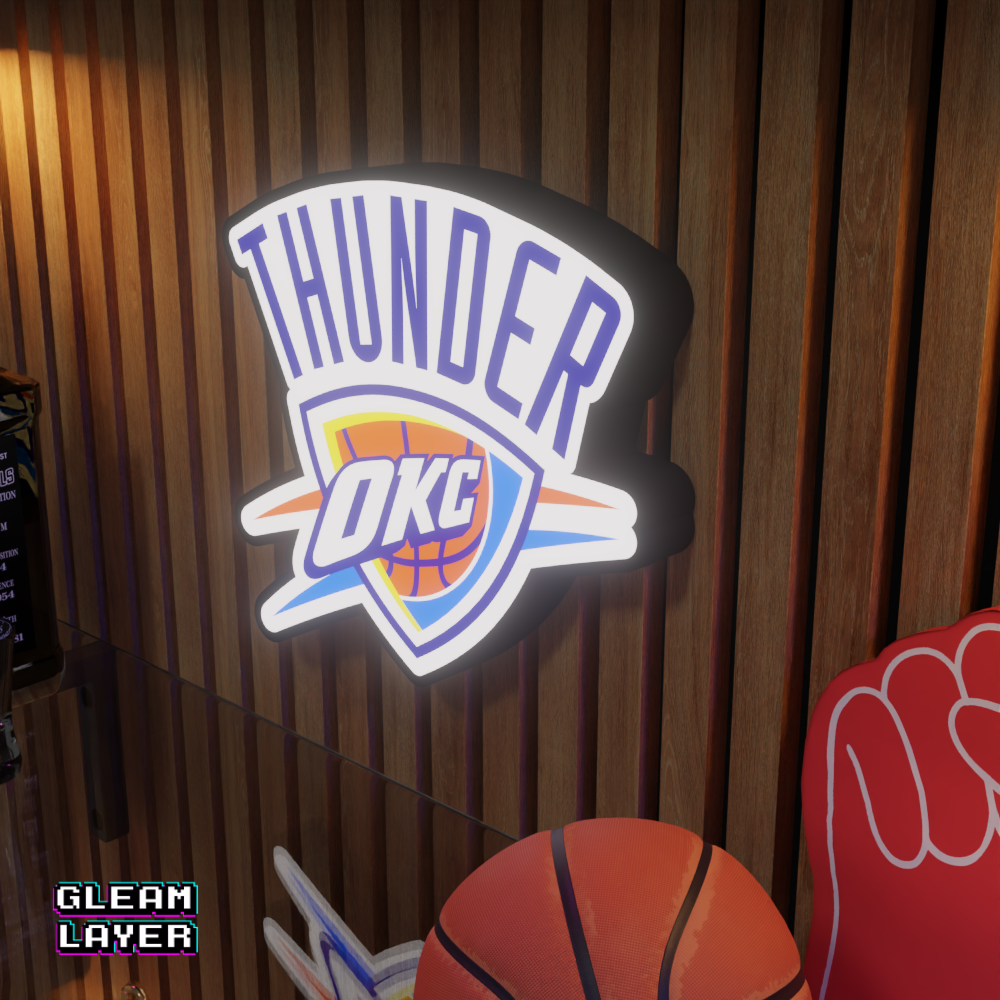 Oklahoma City Thunder Led Light Box NBA Sports Bar Light Display Wall Sign