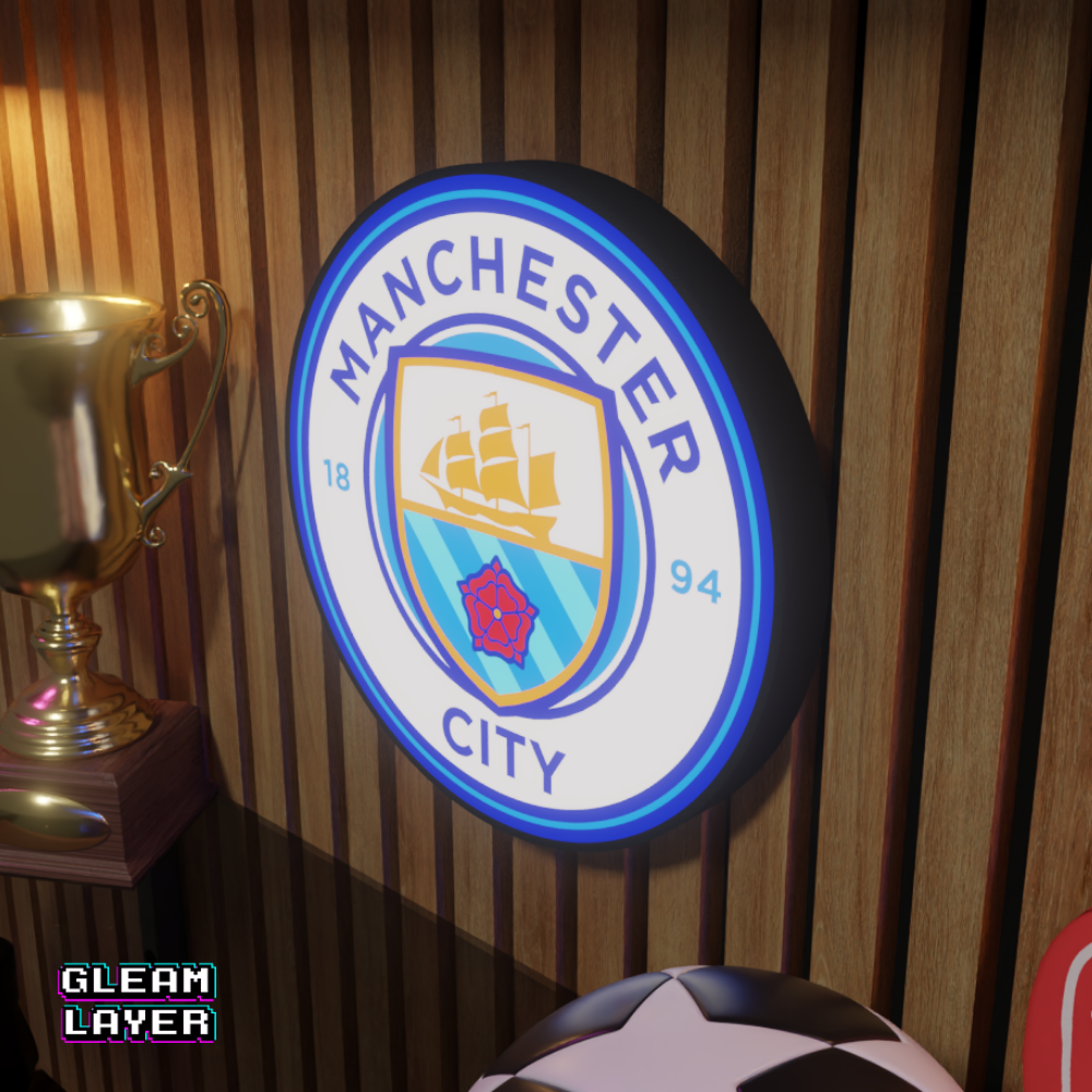 Manchester City FC Logo Led RGB Wall Display Light Sign