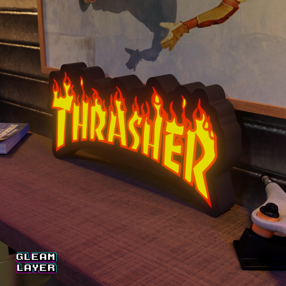 Thrasher Fire LED-Leuchtschild