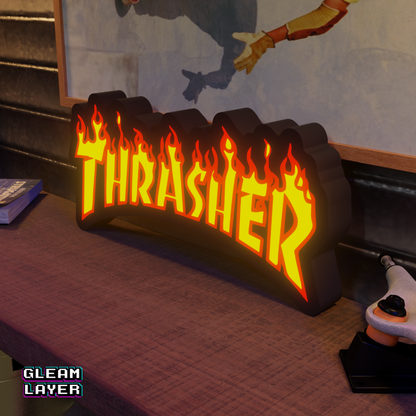 Thrasher Fire LED-Leuchtschild