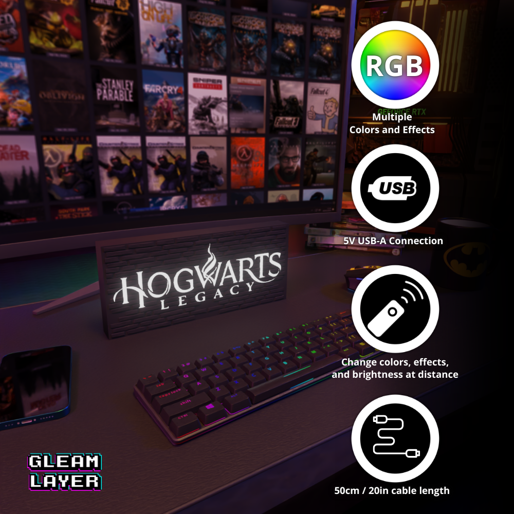 Hogwarts Legacy Led Gaming Light Rgb Sign