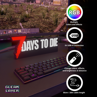 7 Days to Die Led Gaming Light Sign