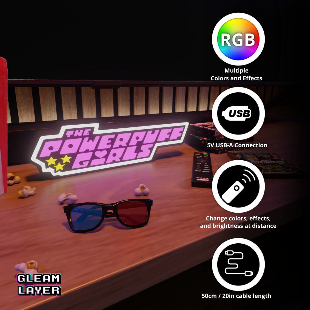 Powerpuff Led Lightbox Rgb Light Sign