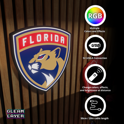 Florida Panthers Led Light Box NHL Sports Bar Light Display Wall Sign