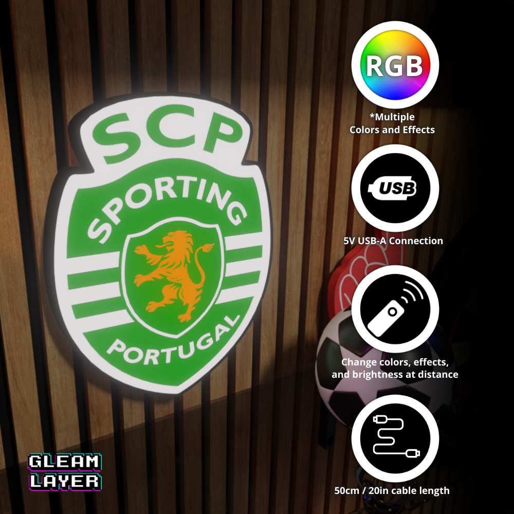 Sporting CP Logo Led RGB Wall Display Light Sign