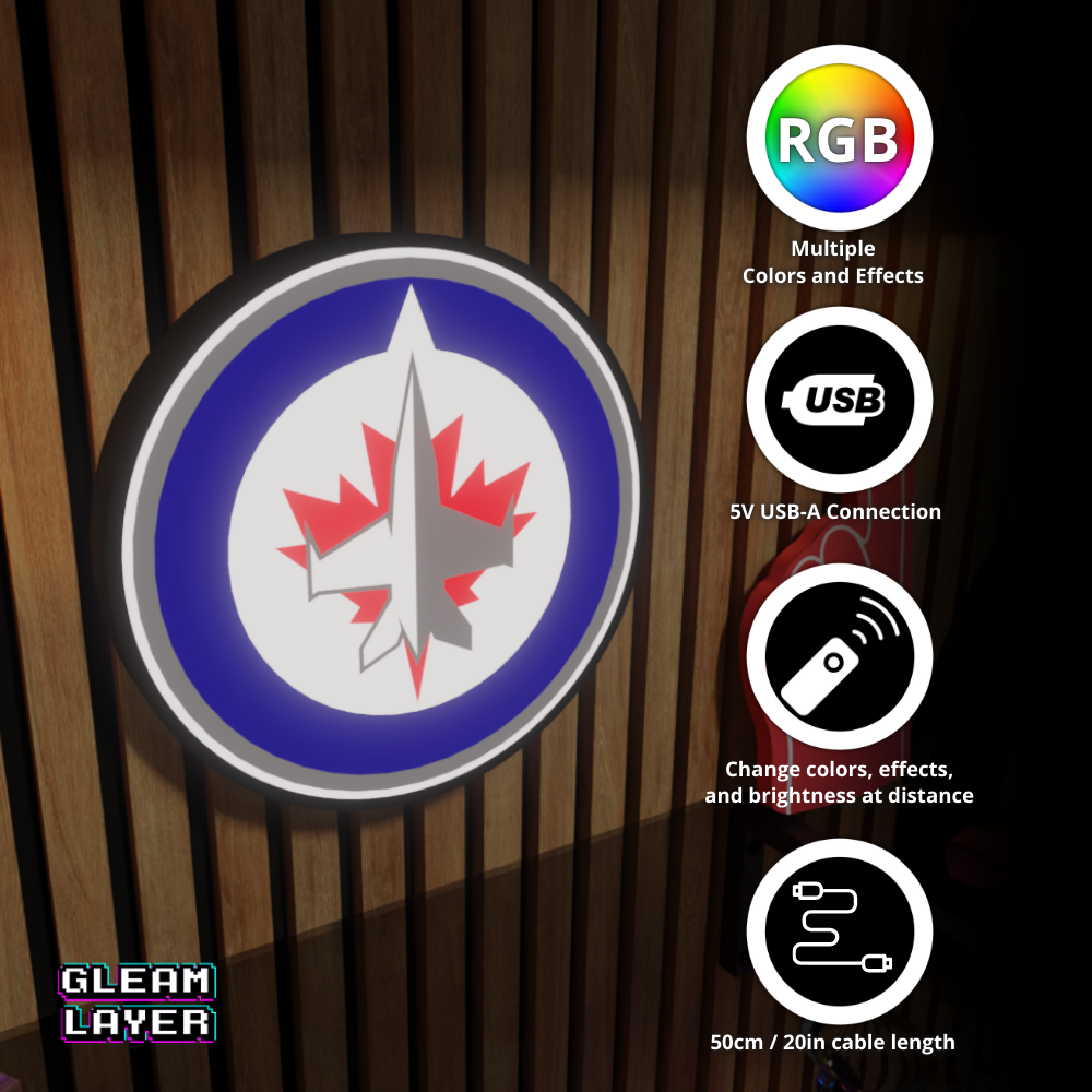 Winnipeg Jets Led Light Box NHL Sports Bar Light Display Wall Sign