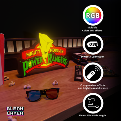 Power Rangers Led Lightbox Rgb Light Sign