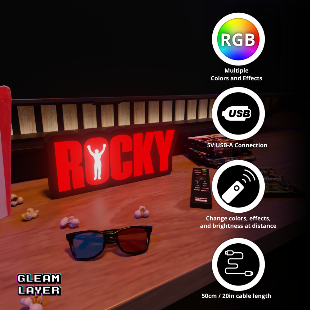 Rocky Balboa Film LED-Lichtschild