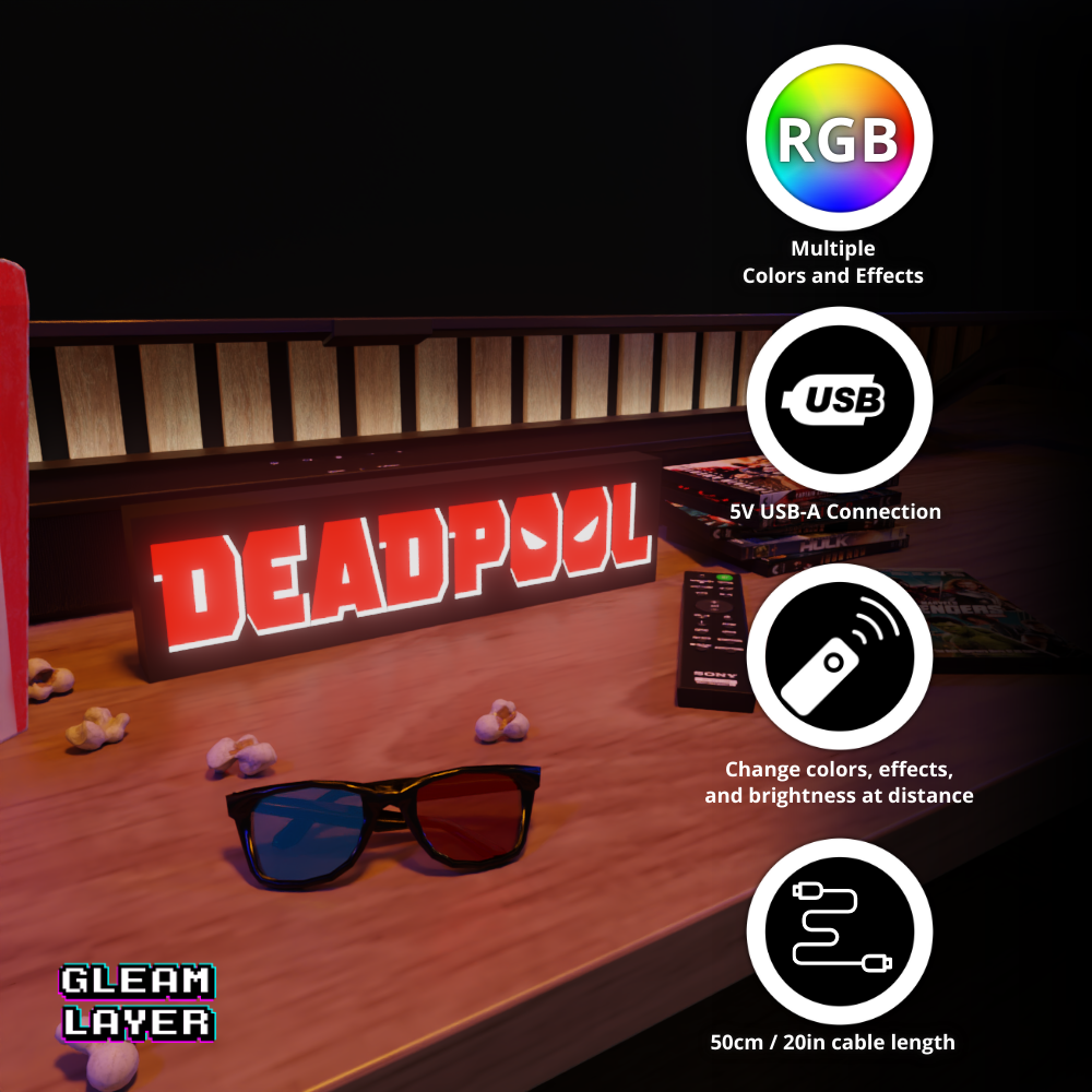 Deadpool Movie Led Light Sign