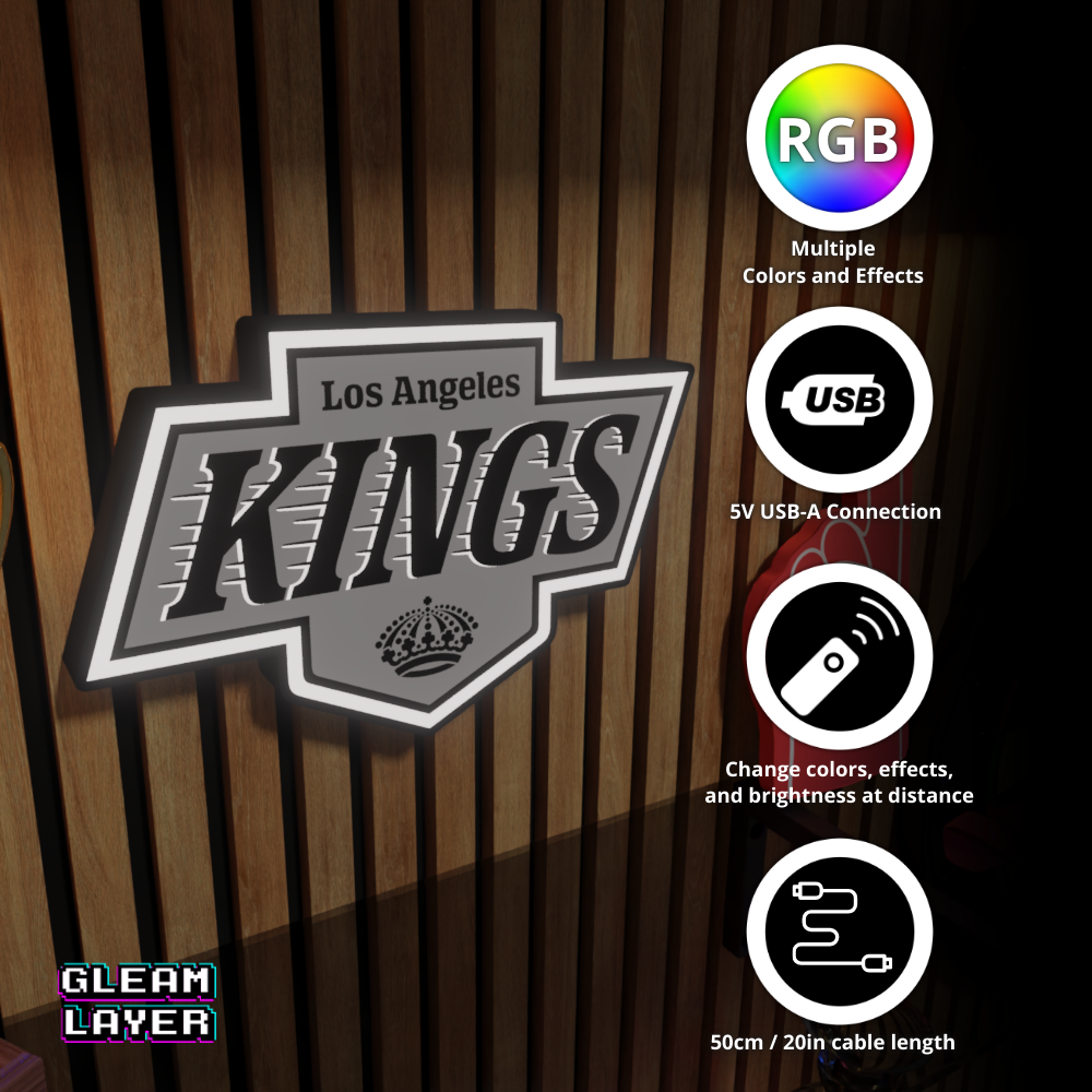 Los Angeles Kings Led Light Box NHL Sports Bar Light Display Wall Sign