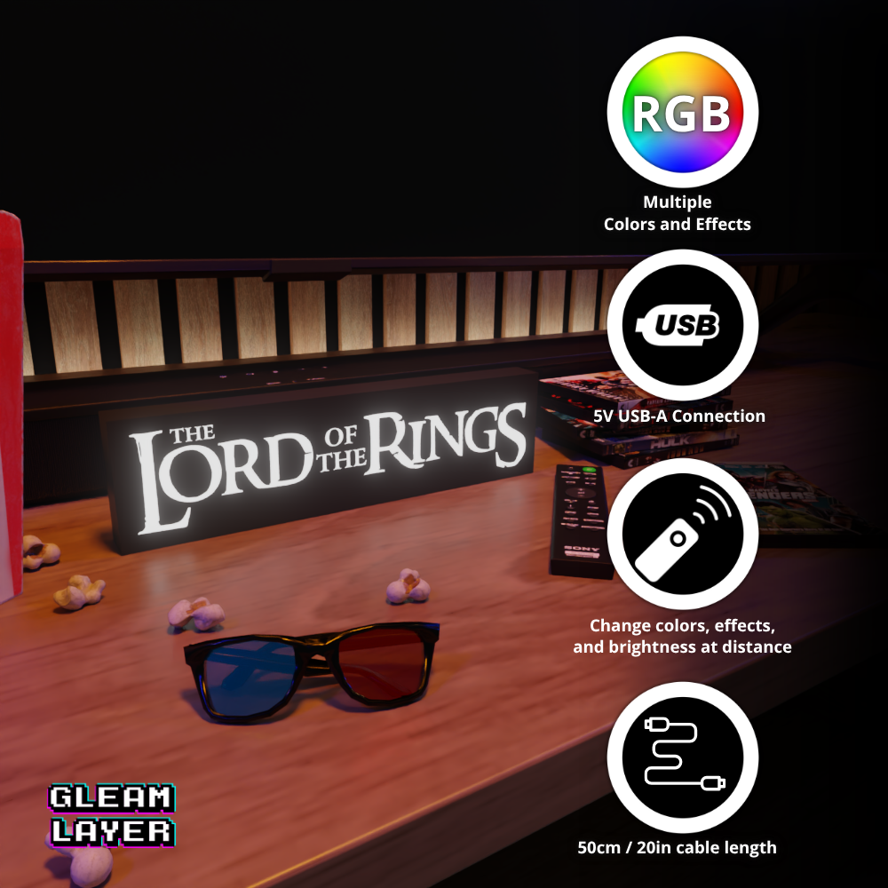 The Lord of the Rings Movie Led Light Sign