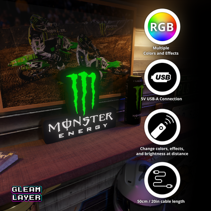 Monster Energy Drink Led Lightbox Rgb Light Sign