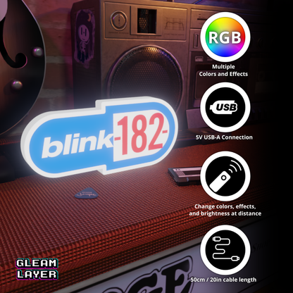 Blink 182 Old Logo Led RGB Light Sign