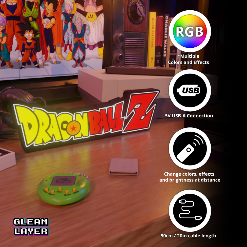 Dragon Ball Z Anime Logo Led Light Sign