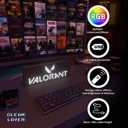 Valorant Led Gaming RGB Light Sign