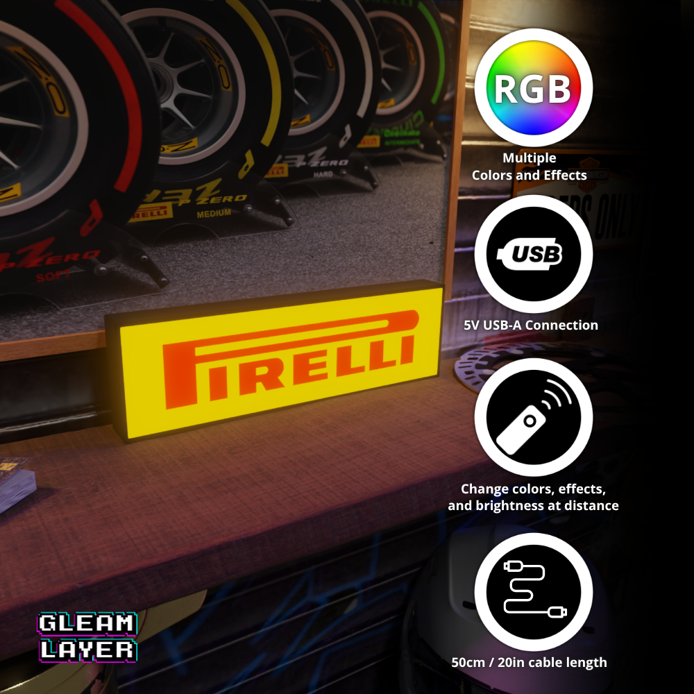 Pirelli Led Lightbox Rgb Light Sign
