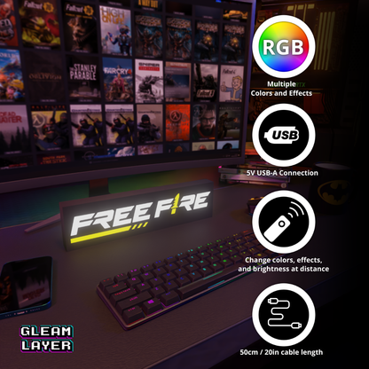 Garena Free Fire Led Gaming Light RGB Sign