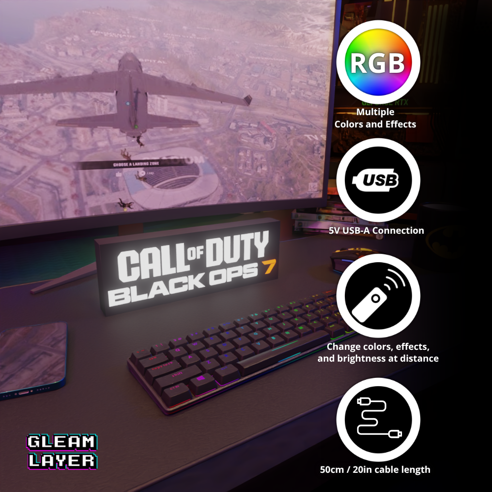 Call of Duty Black Ops 7 Led Gaming RGB Light Sign