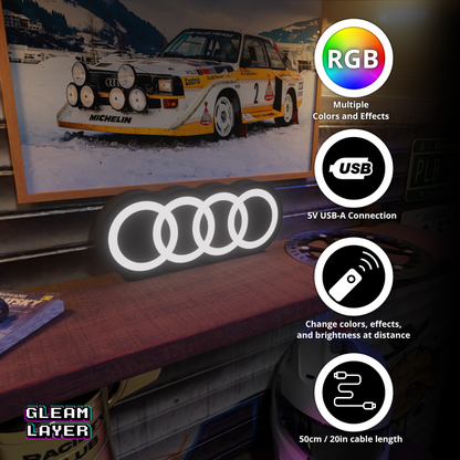 Audi Logo Led Lightbox Rgb Light Sign