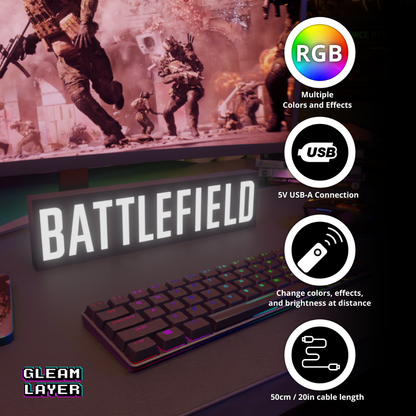 Battlefield Led Gaming Light Sign