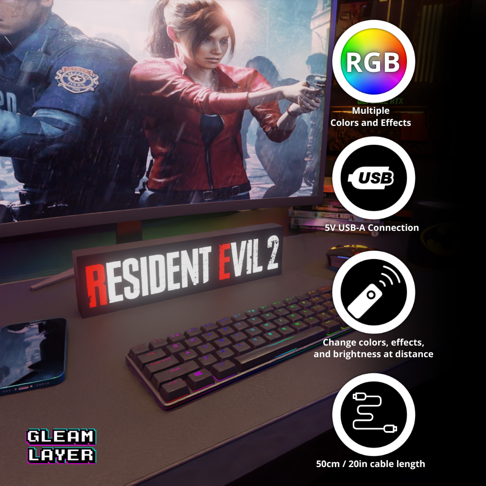 Resident Evil 2 Led Gaming Light Sign