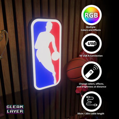 NBA Logo Basketball League Led Light Sign