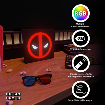 Deadpool Logo Led Light Sign