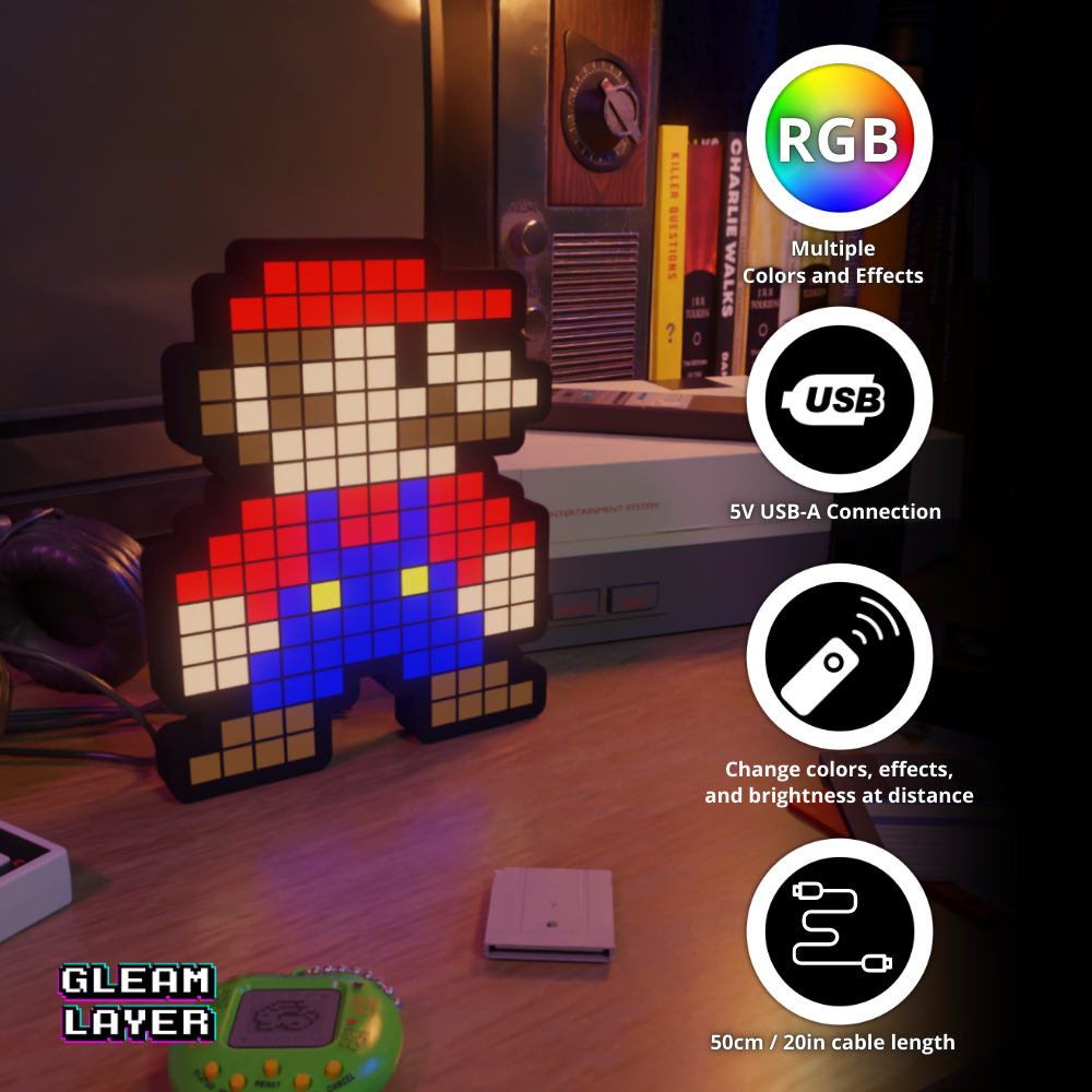 Super Mario 8-bit Pixel Led Light
