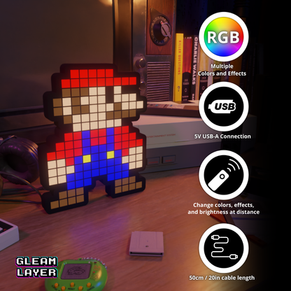 Super Mario 8-bit Pixel Led Light
