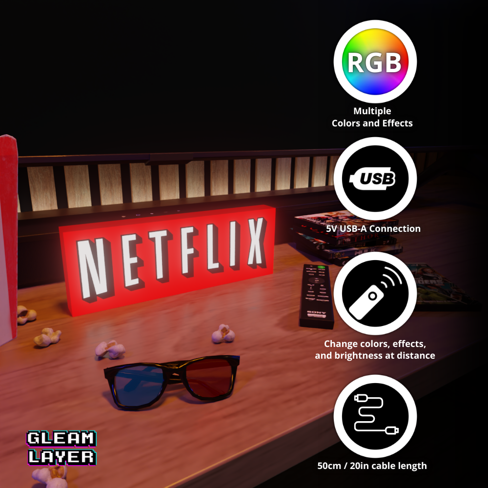 Netflix Led Lightbox Rgb Light Sign