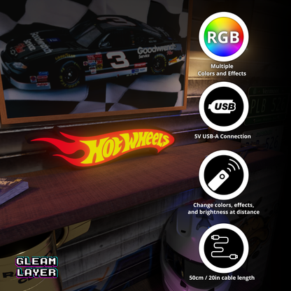 Hot Wheels Led Light RGB Sign
