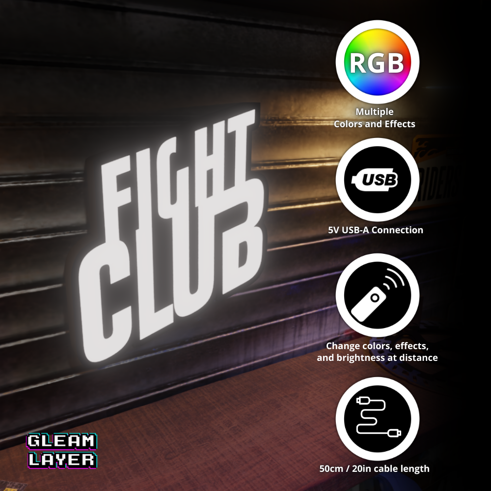 Fight Club Movie Led Wall Display Light Sign
