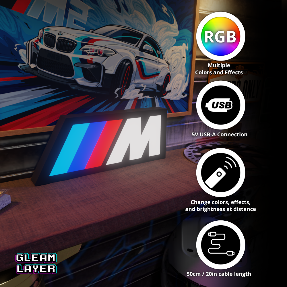 BMW M Series Led Lightbox Rgb Light Sign