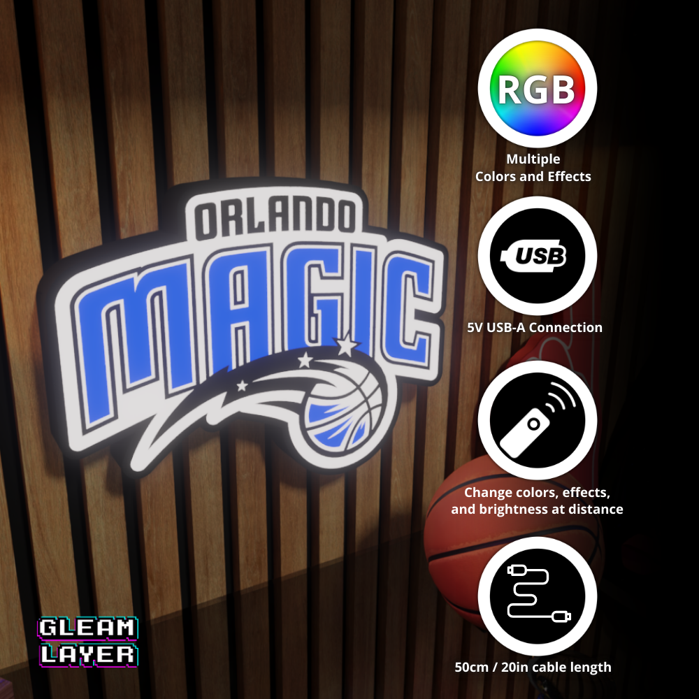 Orlando Magic Led Light Box NBA Sports Bar Light Display Wall Sign