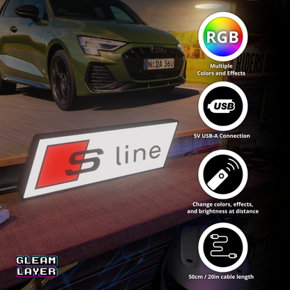 Audi S line Logo Led RGB Light Sign