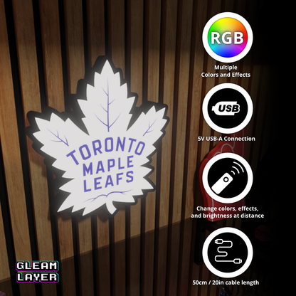 Toronto Maple Leafs Led Light Box NHL Sports Bar Light Display Wall Sign