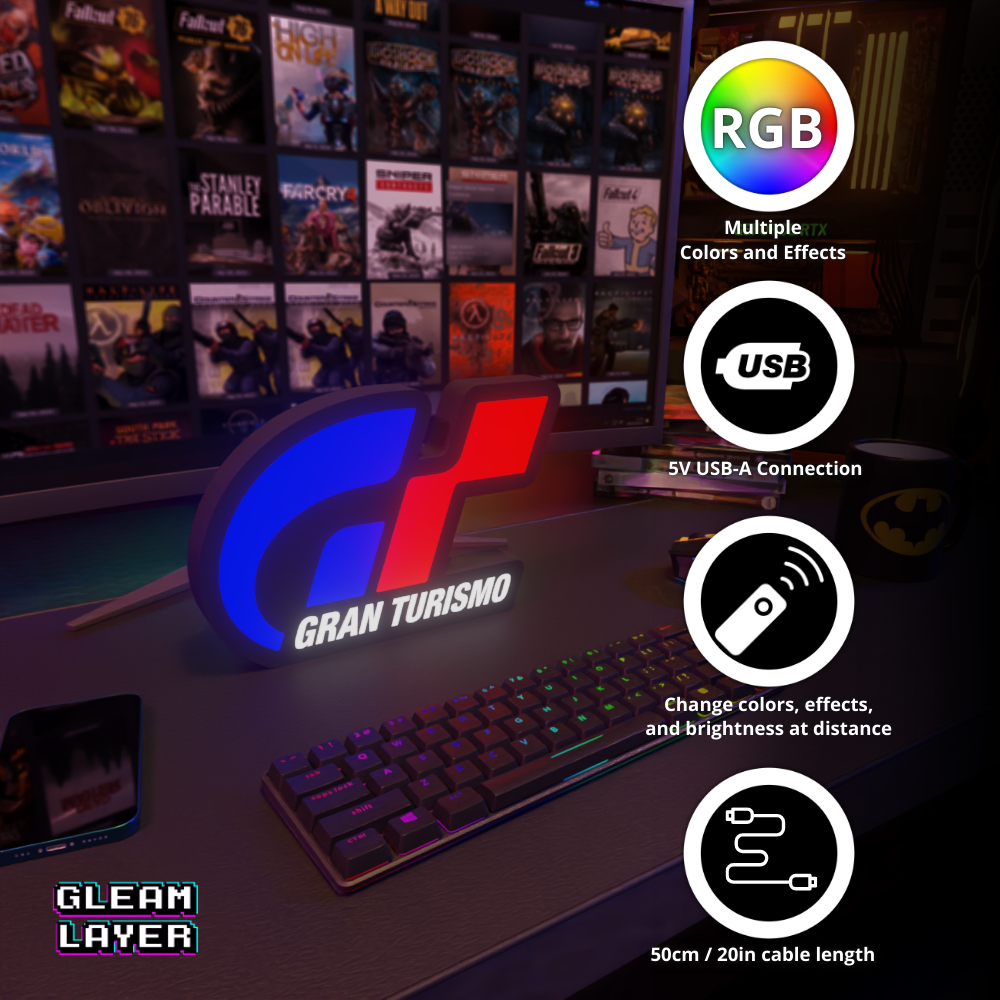 Gran Turismo Placa Gaming Iluminada