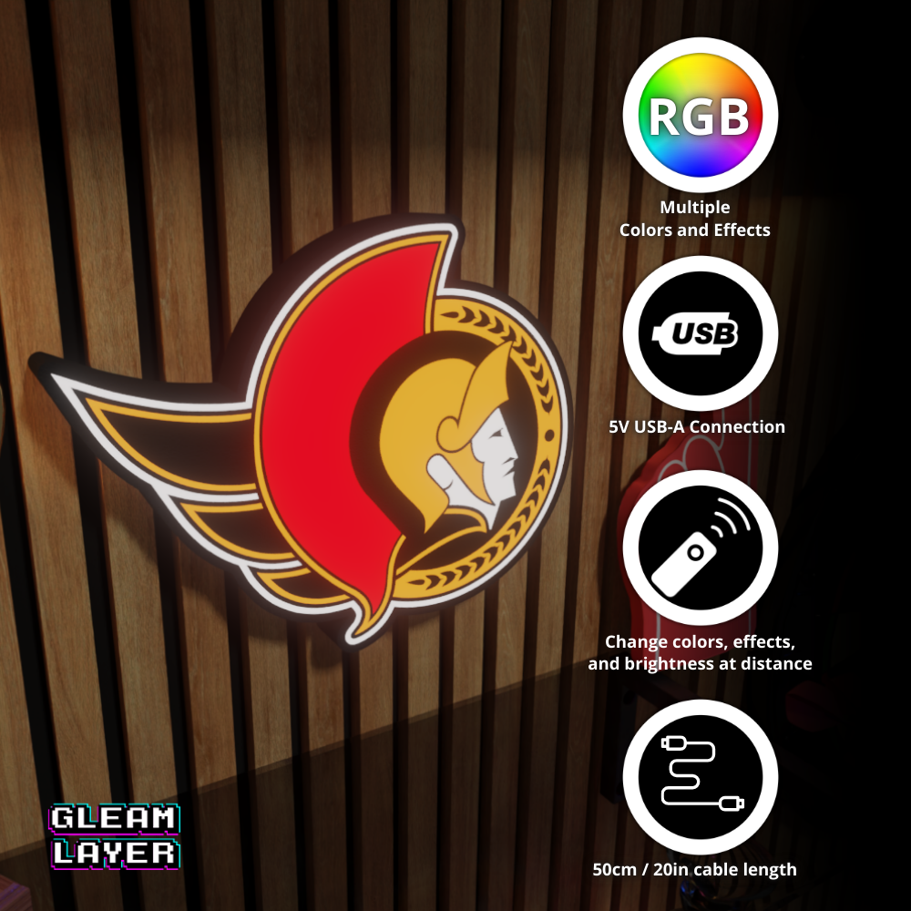 Ottawa Senators Led Light Box NHL Sports Bar Light Display Wall Sign